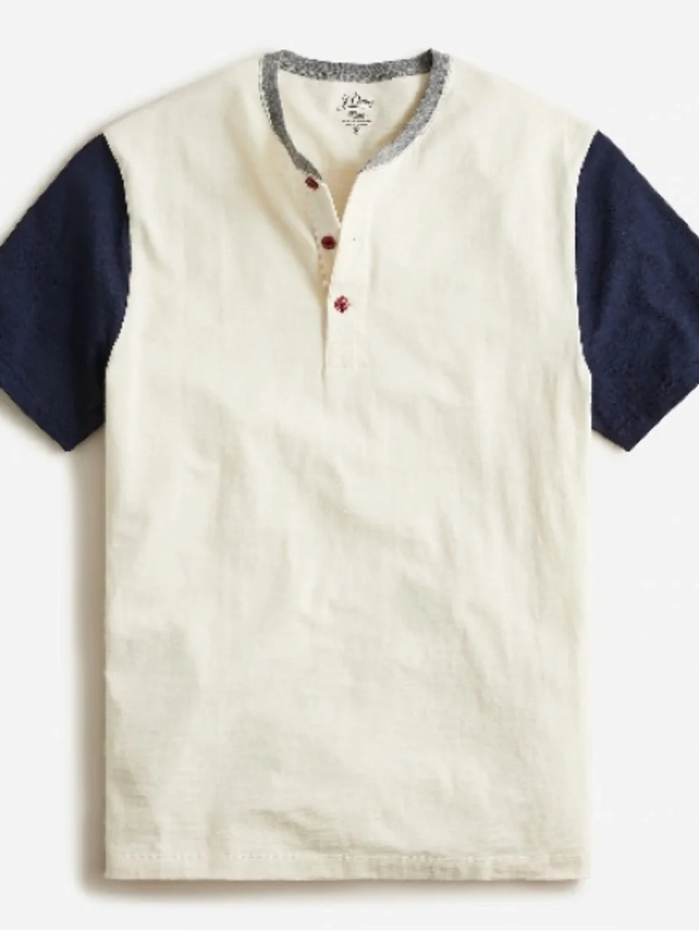 J Crew Garment-dyed slub cotton baseball henley